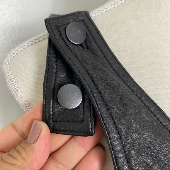 Gryphon genuine leather crushed lamb leather smock mini dress - Picture 5 of 7